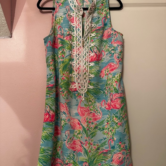Lilly Pulitzer Jane Shift Dress in Floridita🦩Flamingo Print🦩Size 12 EUC Comfy - Picture 5 of 10